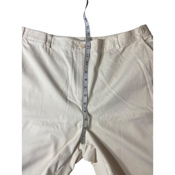 L.L.Bean Classic Fit Cream Cotton Pants Size 16 M/T - Picture 6 of 11